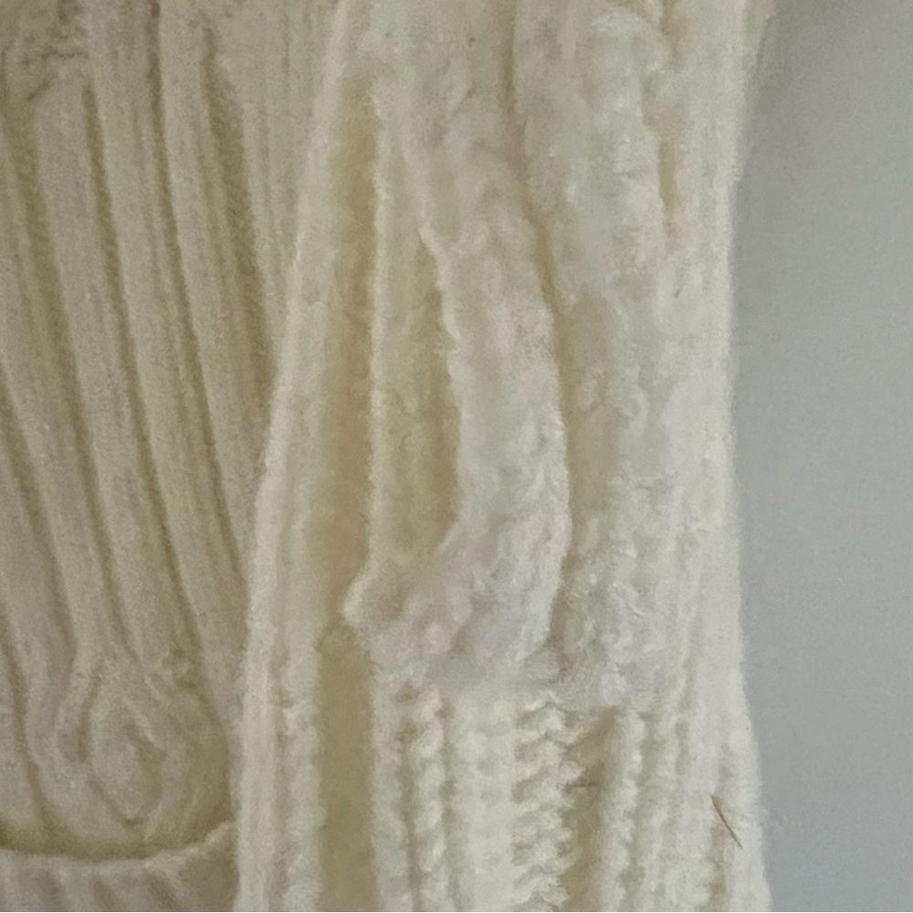 Vintage Cream Cable Knit Button Up Sweater Coastal Wear Size L - Picture 5 of 6